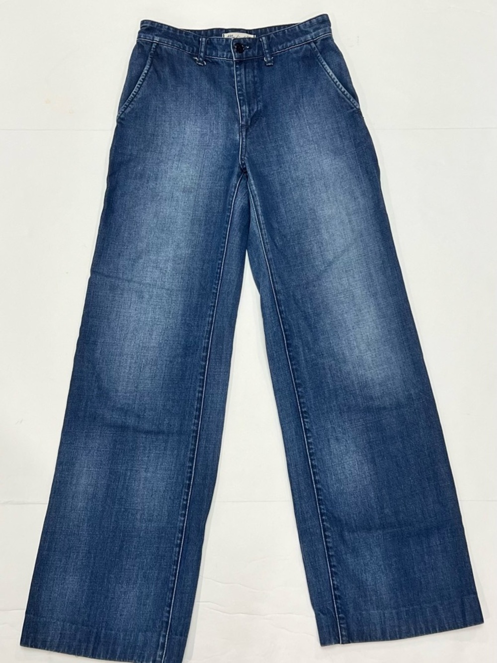 Madewell Wide Leg Jeans Womens Size 24 Soft Lyocell Blend High Rise Blue Pants